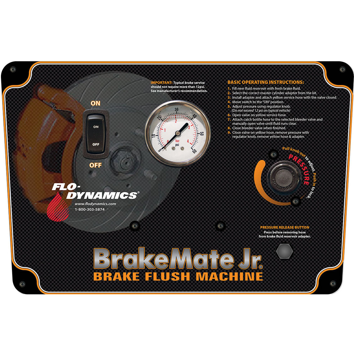 FloDynamics 98002 BRAKEMATE Jr Brake Flushing Machine w/Master