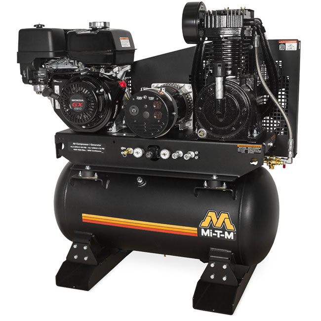 Mi-T-M AG2-SH13-30ME 30 Gallon Two Stage Gasoline Generator & Air Compressor