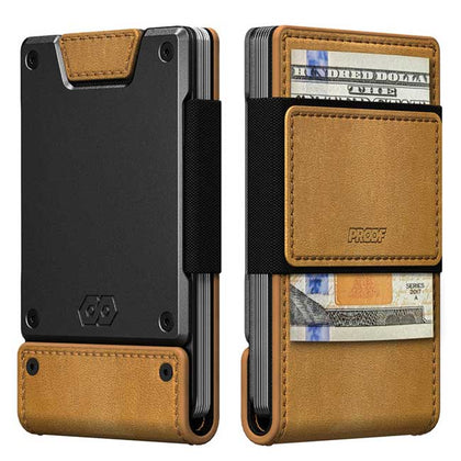PROOF Wallet The Executive Tobacco Top Grain Leather & Dark Gunmetal Aluminum