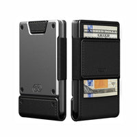 PROOF Wallet Apex Edition by Krate Tactical | Matte Black Full Grain Leather | Satin Gunmetal Aluminum