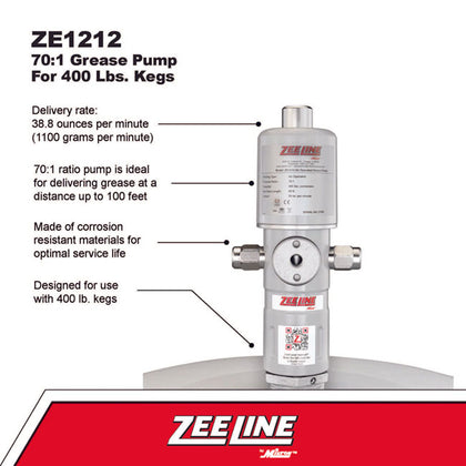 Zeeline by Milton ZE1212 70 1 Grease Pump For 400 lbs. Kegs