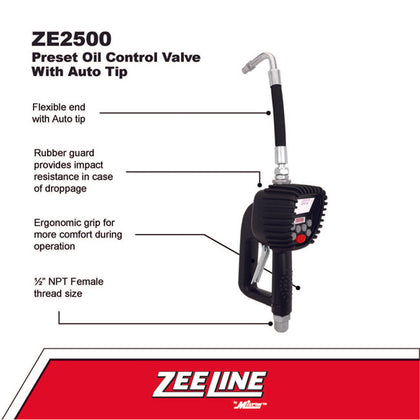 Zeeline ZE2500 Preset Oil Control Valve with Auto Tip | RepQuip Sales Inc.