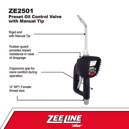 Zeeline ZE2501 Preset Oil Control Valve with Manual Tip | RepQuip Sales Inc.