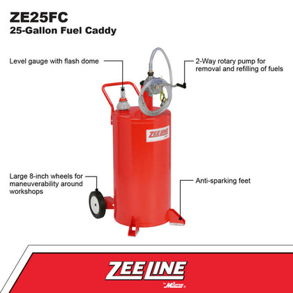 Zeeline ZE25FC 25 Gallon Fuel Caddy with Two Way Rotary Pump | RepQuip Sales Inc.