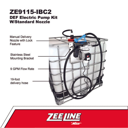 Zeeline ZE9115 IBC2  DEF Electric Pump Kit with Standard Nozzle | RepQuip Sales Inc.