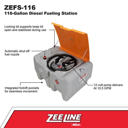 Zeeline ZEFS 116 116 Gallon Portable Diesel Fueling Station | RepQuip Sales Inc.