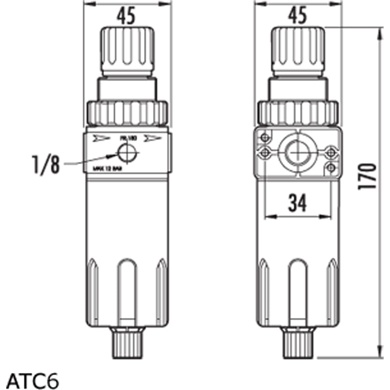 PCL ATC12 Filter-Regulator 1/2 inch Npt  - RepQuip Sales