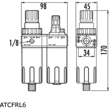 PCL ATCFRL12 Filter-Regulator-Lubricator, 1/2 inch Npt  - RepQuip Sales
