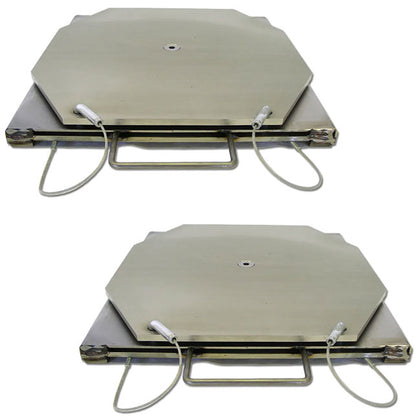 QSP 25-129 Pair of Wheel Alignment Stainless Steel Turnplates with handles
