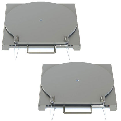 QSP 25-152-SS Pair of Wheel Alignment Stainless Steel Turnplates with handles for BendPak Rack