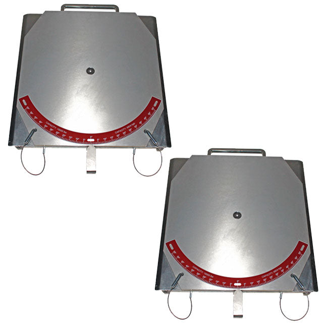QSP 25-24-SSP Pair of Wheel Alignment Heavy-Duty Truck Stainless Steel Turnplates with Pointer