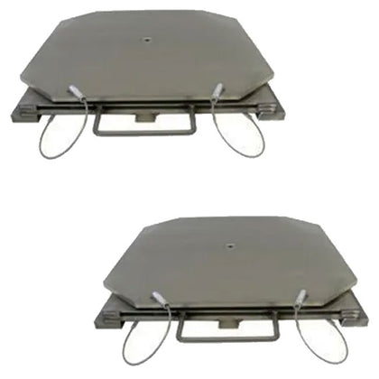 QSP 89700 Pair of Wheel Alignment Stainless Steel Turnplate with handle for Wheeltronics rack
