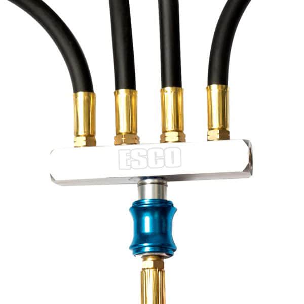 ESCO 10966 Manifold, 4 Way w/ 4x6 Ft. Hose w/ Clip on Chucks [For use with 10963]