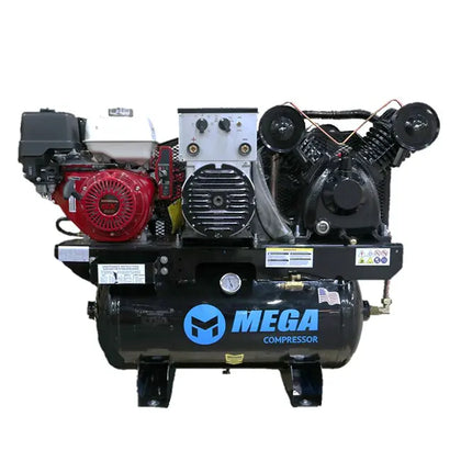 MEGA MP-50120DPBA Industrial Duplex Electric Air Compressor 120 gal Ho ...